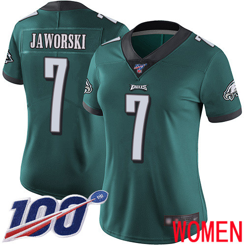 Women Philadelphia Eagles #7 Ron Jaworski Midnight Green Team Color Vapor Untouchable NFL Jersey Limited 100th